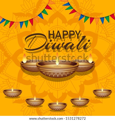 Poster design for happy Diwali illustration