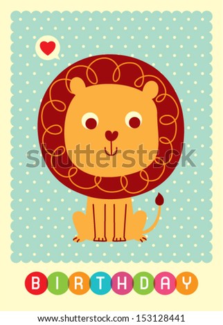 cute lion birthday card