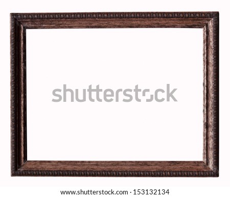 Wood picture frame over a white background