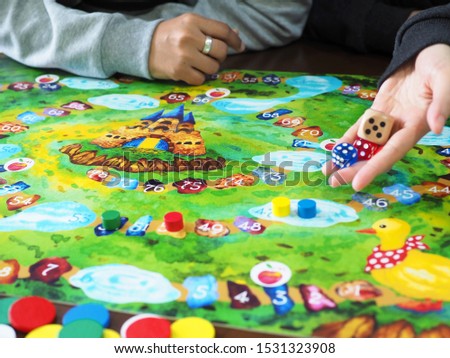 people friends family play roll board game together fun leisure beautiful illustration design selected focus