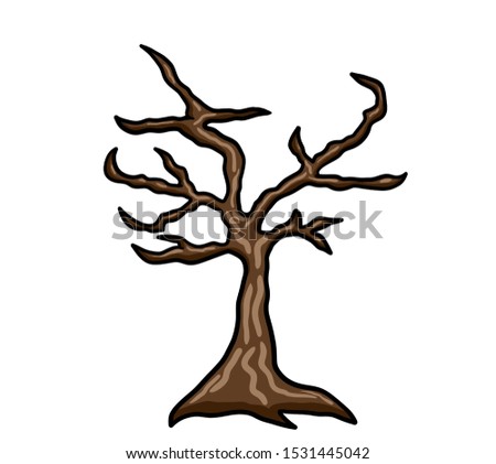 Digital illustration of a Autumn tree
