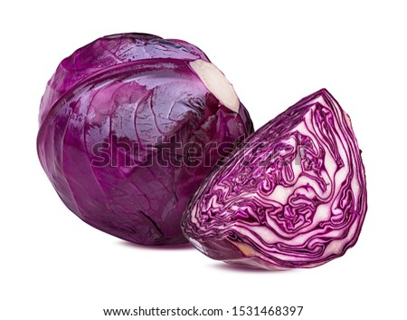 Red cabbage isolated on white background Royalty-Free Stock Photo #1531468397