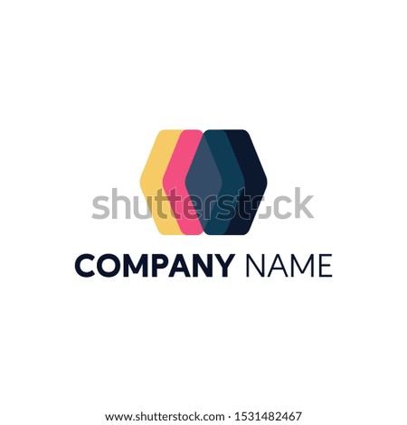 Abstract hexagon colorful logo. Logo for business, education, finance, company
