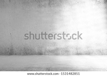 Abstract White Concrete Room Background with Beautiful Light Leak, for Product Presentation Backdrop and Mockup.