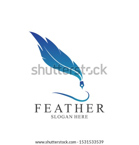 Feather logo design with modern concept. Icon feather vector template