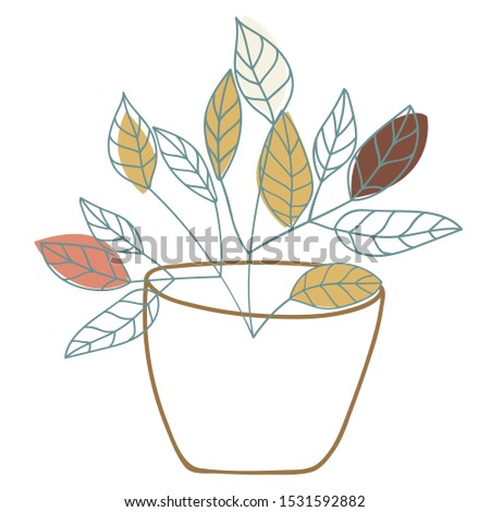 Isolated trendy clip art flora element on the white background. Cartoon flat style.