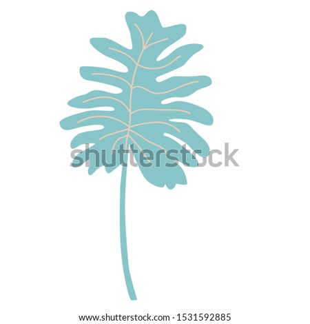 Isolated trendy clip art flora element on the white background. Cartoon flat style.