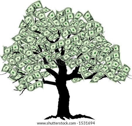 raster graphic depicting a stylized concept of a "money tree"