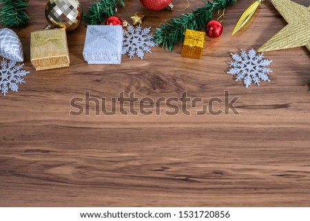 Christmas and New Year holidays background from above.