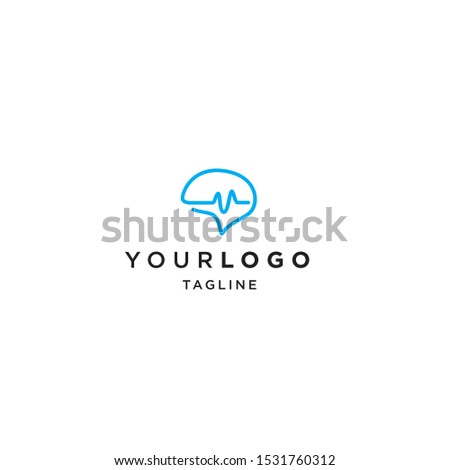 pulse brain logo template vector design. eps10