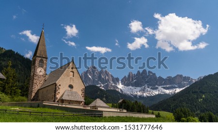 Santa Maddalena Alta a wonderful village in the Italian Dolomites.
