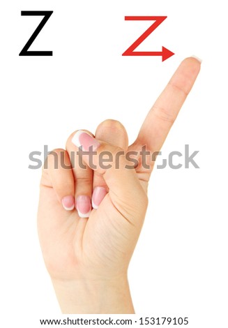 Finger Spelling the Alphabet in American Sign Language (ASL). Letter Z