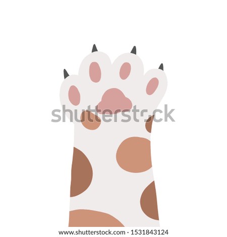 Cat paw cartoon vector for icon