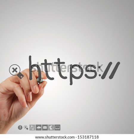 hand writing http as internet concept