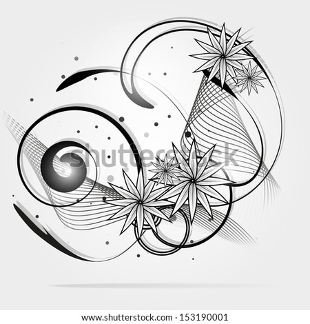 Vector abstract background with floral elements 