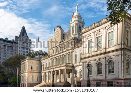 New York City Hall - Civic Center, Manhattan Royalty-Free Stock Photo #1531910189