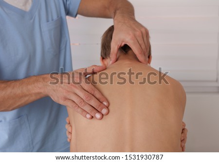 Children Posture Correction, Scoliosis examination . Chiropractic treatment, Back pain relief. Physiotherapy / Kinesiology Royalty-Free Stock Photo #1531930787