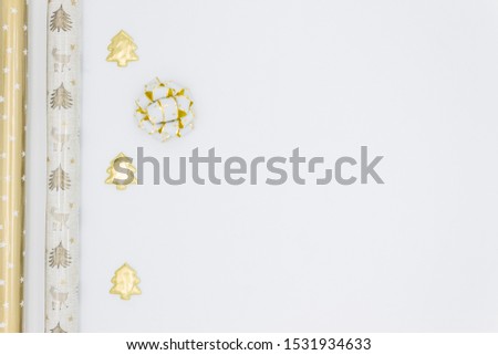 Christmas Flat Lay white background space for text 