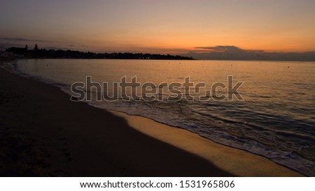 Picture of the sea in Fontane Bianche at the sunrise.