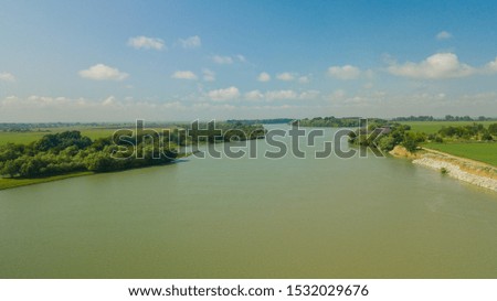 Aerial view of Kuban river, Krasnodar Krai, Russia