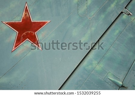 Soviet star on a historic airplane.
