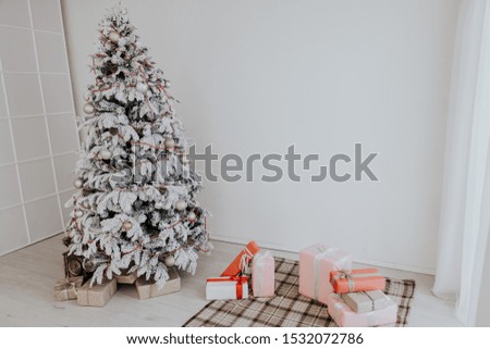 Christmas tree new year holiday gifts white home decor