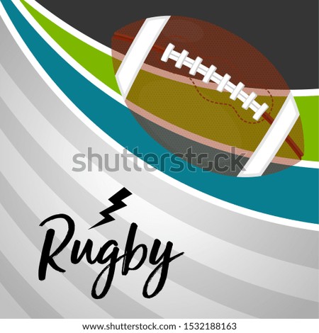 Rugby poster with a ball - Vector illustration
