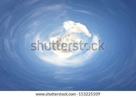 Rotating blue sky with white clouds