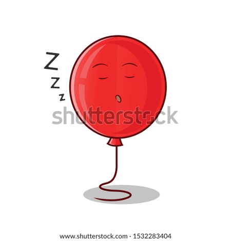baloon sleep mascot vector cartoon illustration