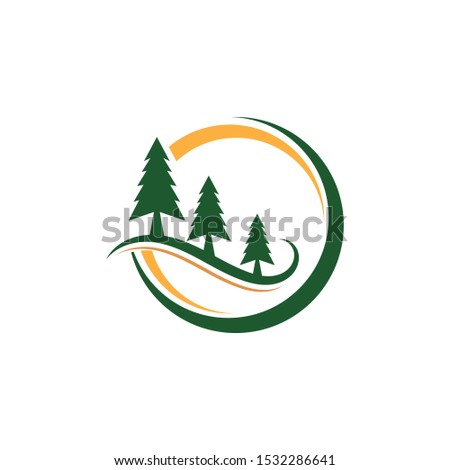 Cedar tree Logo template illustration design