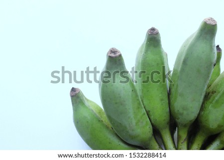 copy space comb banana green isolated on white background