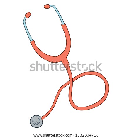 Stethoscope icon. Vector illustration of a doctor's stethoscope. Hand drawn medical equipment stethoscope.