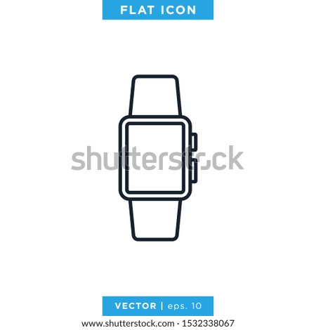 Smartwatch Icon Vector Design Template. Editable Stroke