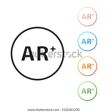 Black Ar, augmented reality icon isolated on white background. Set icons colorful. Vector Illustration