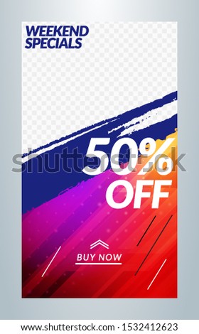 Editable template for social media stories. Story template. Vector colorful illustration. Promotion on web app