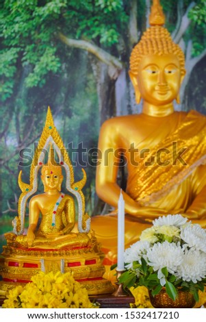 Golden Buddha statue for worship
