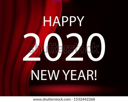 2020 date with light bulbs. Vector illustration for poster
