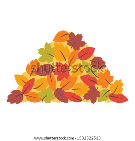 Pile of colorful autumn leaves on white background Royalty-Free Stock Photo #1532522513