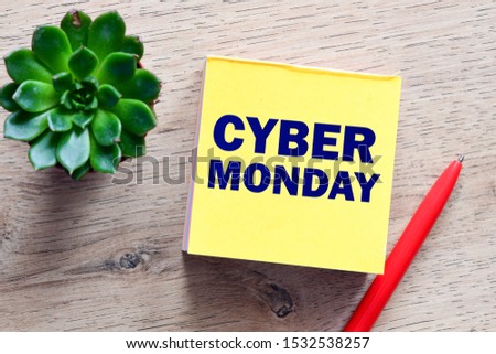 Cyber monday business text concept 
