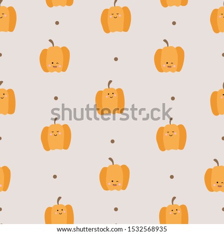 Cute food - funny set of pumpkin seamless pattern