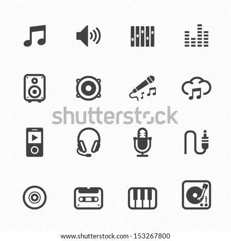 Music Icons with White Background Royalty-Free Stock Photo #153267800
