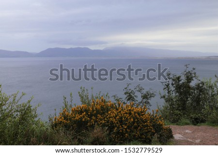An overcast view across Dingle Bay, from the Ring of Kerry Mountain Stage, Ireland.