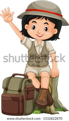 Cute happy smiling child isolated on white background illustration
