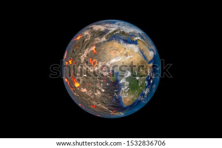 Earth climate change. Global warming. Save environment concept. Save the planet.  Royalty-Free Stock Photo #1532836706