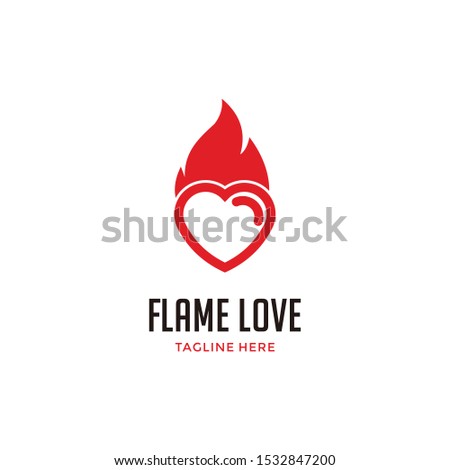 fire love logo or icon design. Vector illustration