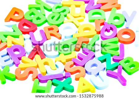 Children's developmental training toys. Beautiful plastic characters on a white background