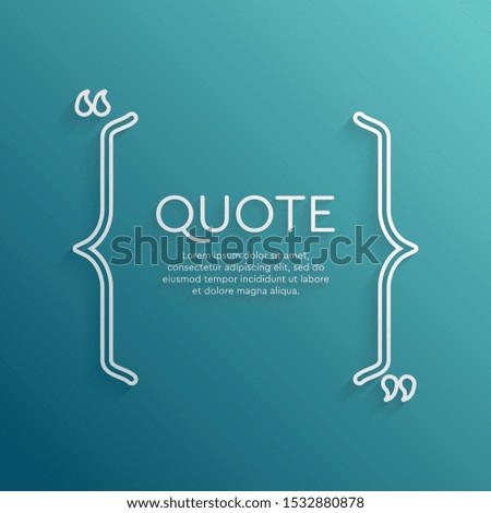 Vector template blank circle quote. Speech box with bracket. Empty frame for messages. Business card template information text message. Quote text form. Background for motivation inspiration.