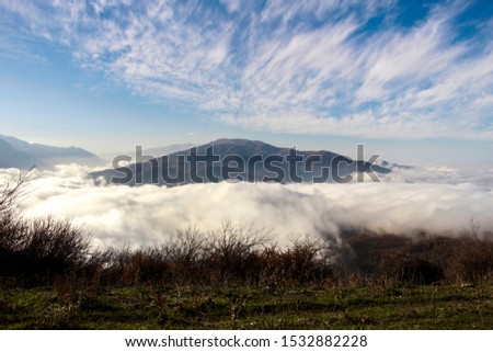 sea of clouds - a landscape photo above of clouds - Alimestan, Amol, Iran