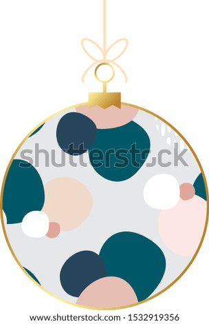 Vector Christmas and New Year geometric Christmas ball. Scandinavian design