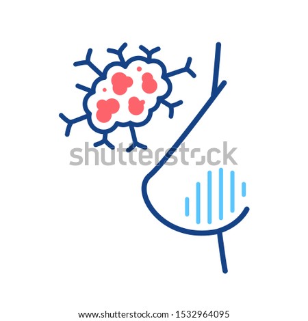 Breast cancer line color icon. Human organ concept. Malignant neoplasm. Sign for web page, mobile app, button, logo. Vector isolated element. Editable stroke.